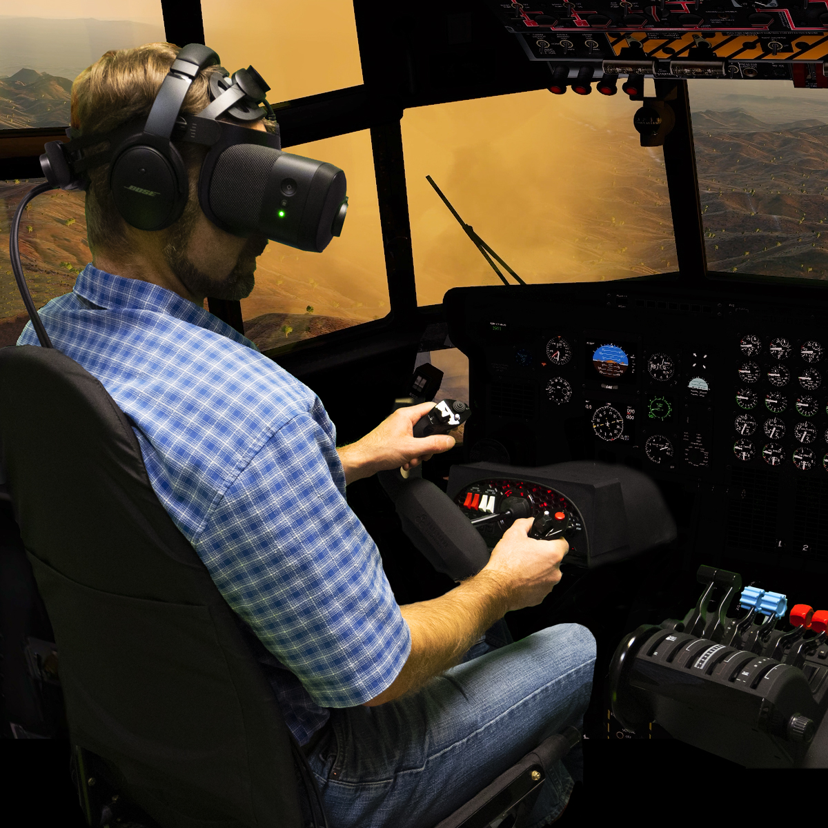 Mixed Reality cockpit using FS3D.